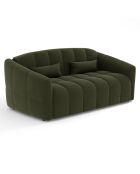 Canapé convertible express Nora tissu tramé vert olive - 205x108x88 cm