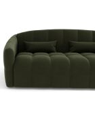 Canapé convertible express Nora tissu tramé vert olive - 205x108x88 cm