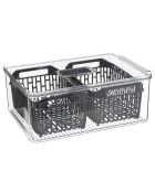 Boîte de rangement pour réfrigérateur grise - 22.5x32.5x12 cm