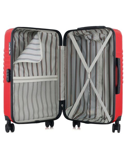 Valise Moyen Séjour 4 roues simples Peter 65 cm rouge