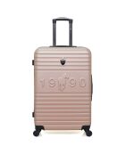 3 Valises 4 roues simples Fred-A 50/60/70 cm rose doré