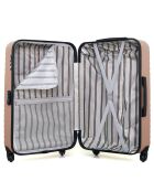 3 Valises 4 roues simples Fred-A 50/60/70 cm rose doré