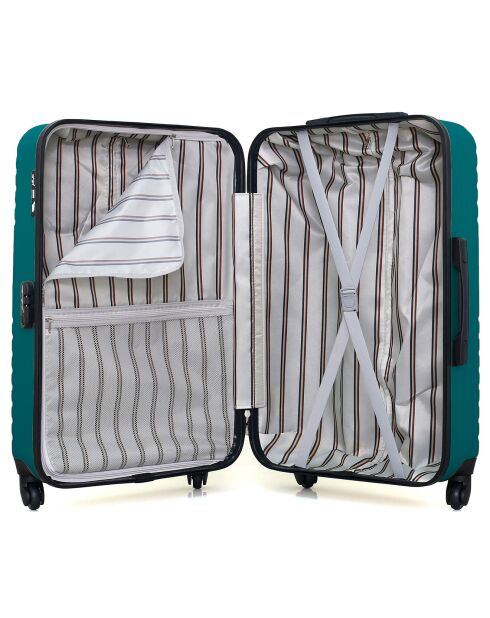 Valise Moyen Séjour 4 roues simples Fred-A 60 cm bleu paon