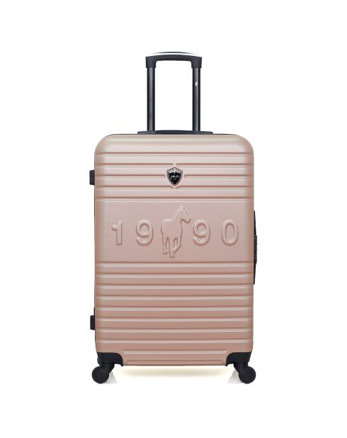 Valise Moyen Séjour 4 roues simples Fred-A 60 cm rose doré