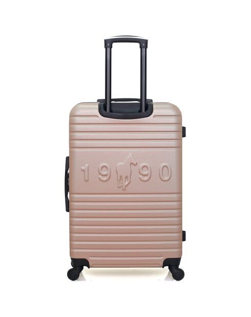 Valise Moyen Séjour 4 roues simples Fred-A 60 cm rose doré