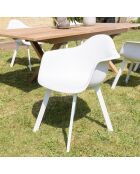 6 Fauteuils dossier arrondi blancs - 63.5x65x81.5 cm