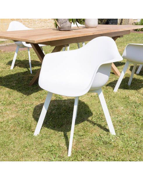 6 weiße Sessel mit abgerundeter Rückenlehne - 63,5 x 65 x 81,5 cm