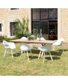 6 Fauteuils dossier arrondi blancs - 63.5x65x81.5 cm