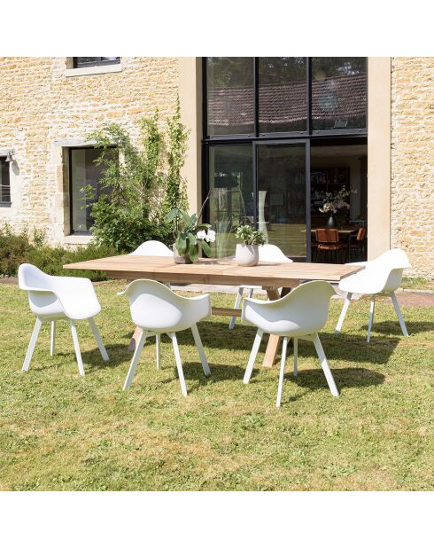 6 weiße Sessel mit abgerundeter Rückenlehne - 63,5 x 65 x 81,5 cm