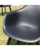 6 Fauteuils dossier arrondi noirs - 63.5x65x81.5 cm