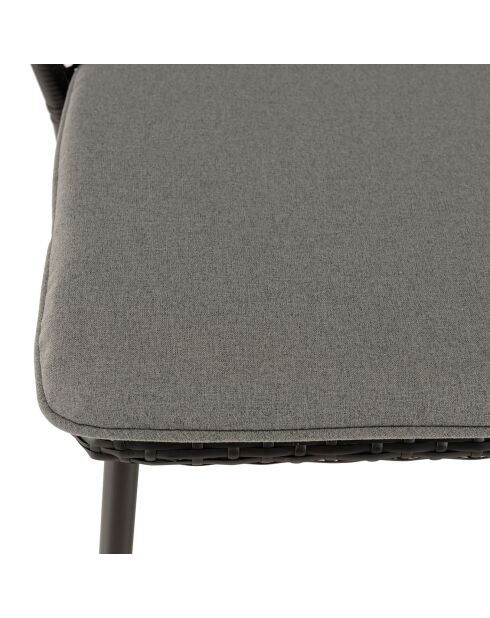 2 sillas de ratán sintético negro - 56x62x78 cm