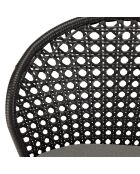 2 Chaises rotin synthétique noires - 56x62x78 cm