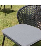 2 Chaises rotin synthétique noires - 56x62x78 cm