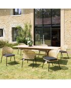 2 Chaises rotin synthétique naturel - 56x62x78 cm