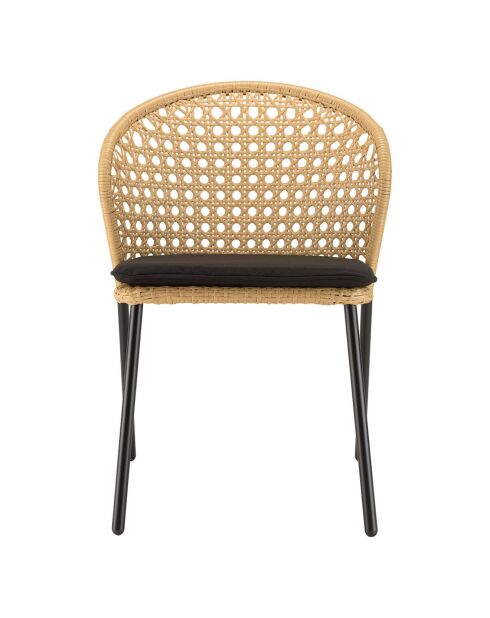 2 Chaises rotin synthétique naturel - 56x62x78 cm