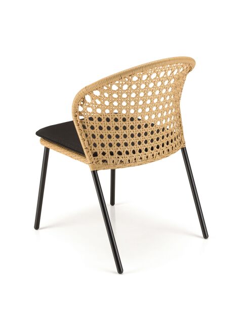 2 Chaises rotin synthétique naturel - 56x62x78 cm