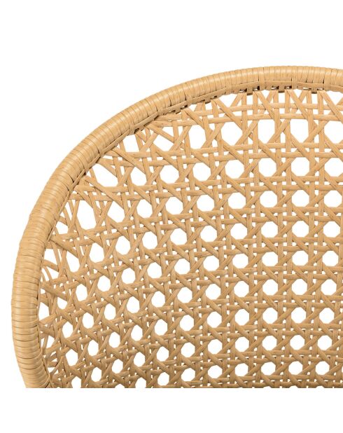 2 Chaises rotin synthétique naturel - 56x62x78 cm