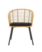 2 Fauteuils en rotin synthétique naturel - 56x61x78 cm