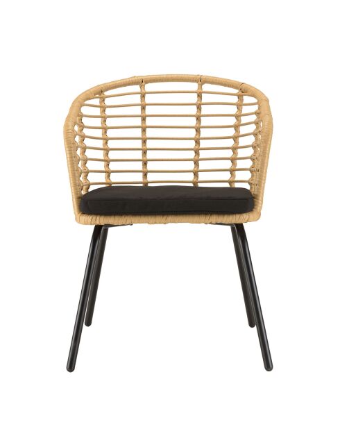 2 fauteuils in natuurlijk synthetisch rotan - 56x61x78 cm