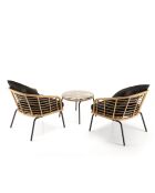 Set de jardín para 2 personas beige/negro