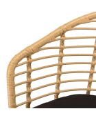 2 Fauteuils en rotin synthétique naturel - 56x61x78 cm
