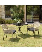2 Fauteuils cordage noirs - 55x62x81 cm