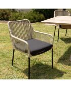 2 Fauteuils cordage noirs - 55x62x81 cm