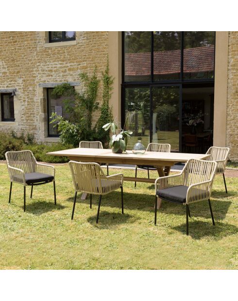 2 zwarte touwstoelen - 55x62x81 cm