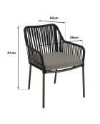 Ensemble de jardin 2 personnes gris/noir