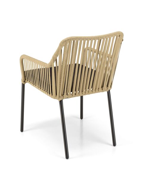 Set da giardino per 2 persone naturale/nero