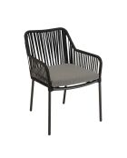 Ensemble de jardin 2 personnes gris/noir