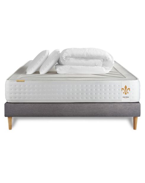 Vierundzwanzig weiß/grauer Schlafrucksack - 160x200 cm