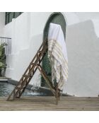 Fouta Famiglia XXL Hamptons en forma de panal blanco/dorado - 200x200 cm