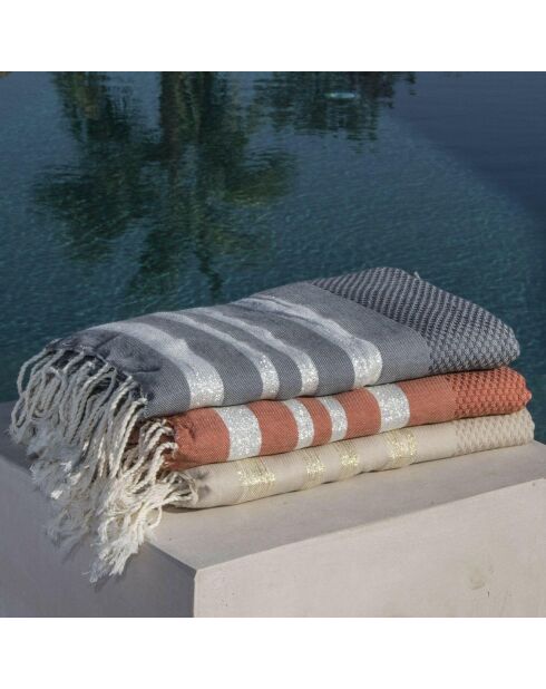 Hamptons Honeycomb Fouta, Terrakotta, 100 x 200 cm