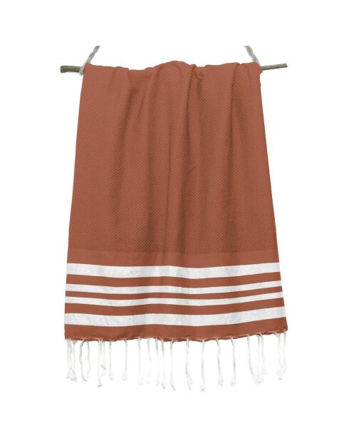 Hamptons Honeycomb Fouta, Terrakotta, 100 x 200 cm