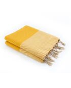 Fouta Famiglia XXL Ibiza Honeycomb safrangelb - 200x200 cm