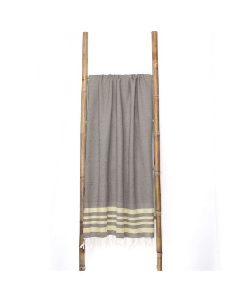 Fouta Famiglia XXL Hamptons Honeycomb taupe/gold - 200x200 cm