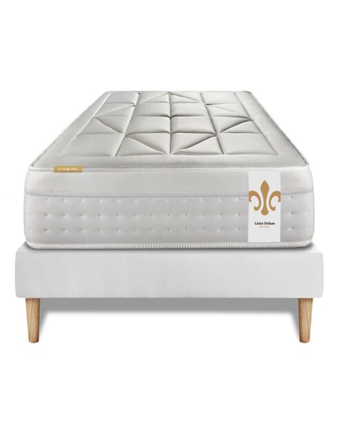 Achtundzwanzig weiße Matratzen+Boxspring-Set — 90x200 cm