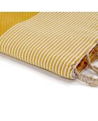 Fouta Honeycomb Ibiza feine Streifen safrangelb - 100x200 cm