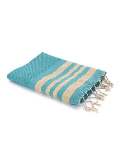Hamptons Honeycomb Fouta, türkis, 100 x 200 cm