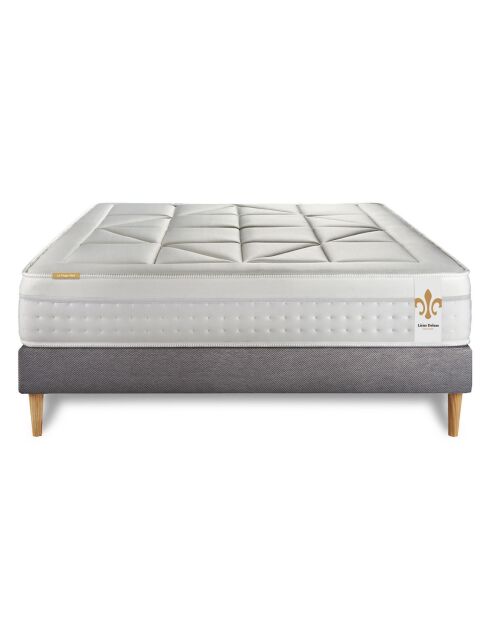 Achtentwintig grijs/witte matras + boxspringset - 140x190 cm