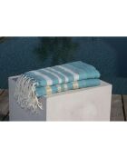 Hamptons Honeycomb Fouta, türkis, 100 x 200 cm