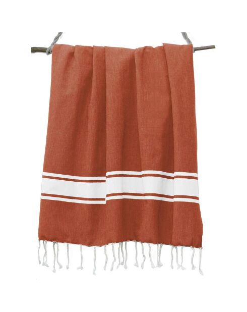 St Tropez Traditionele Fouta Terracotta - 100x200 cm