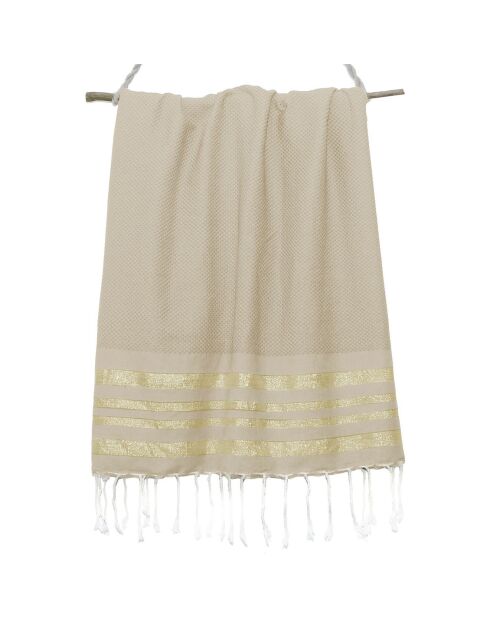 Fouta a nido d'ape Hamptons beige - 100x200 cm
