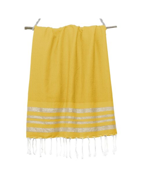Hamptons Lurex Honeycomb Fouta Safran gelb/gold - 100x200 cm