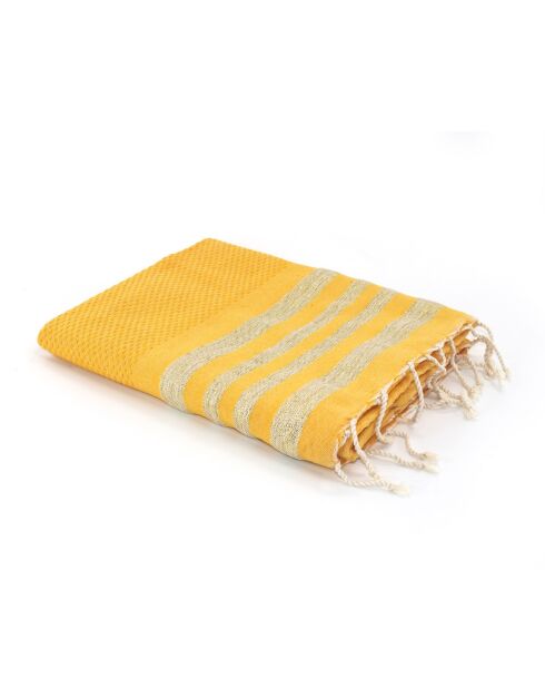 Hamptons Lurex Honeycomb Fouta Safran gelb/gold - 100x200 cm