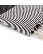 Ibiza Honeycomb Fouta zwarte fijne strepen - 100x200 cm