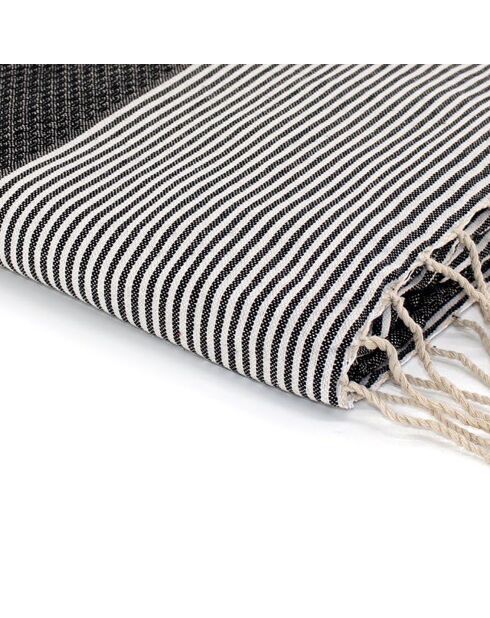 Ibiza Honeycomb Fouta zwarte fijne strepen - 100x200 cm