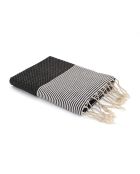 Ibiza Honeycomb Fouta zwarte fijne strepen - 100x200 cm