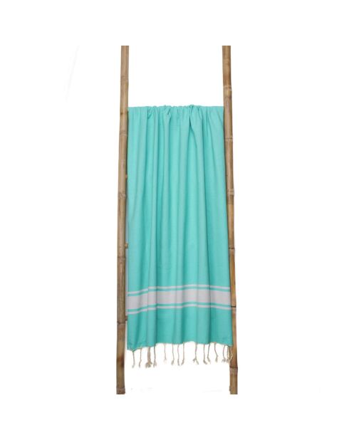 Fouta Famiglia XXL St. Tropez Stripe Classic Türkisgrün - 200 x 200 cm